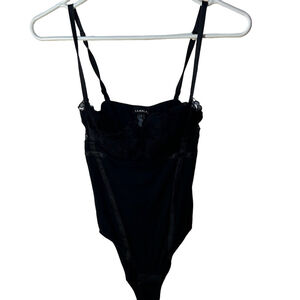 La Perla Black Lace & Embroidered Mesh Bodysuit US 32 Modal Blend Made in Italy